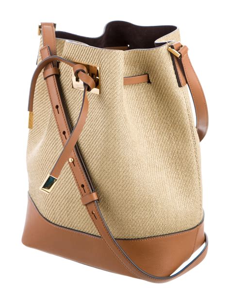 michael kors miranda bucket bag sale|Michael Kors Miranda Straw Bucket Bag .